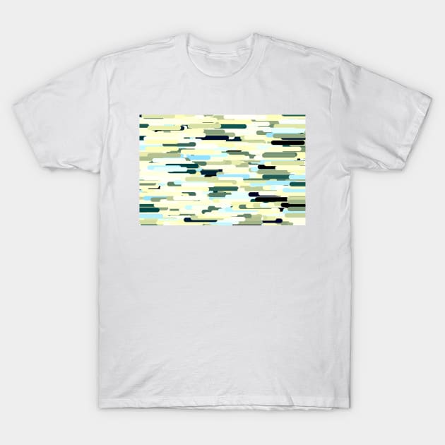 Floating bars, abstract geometric print, levitating pieces background in blue green colors Wine Chiller T-Shirt by KINKDesign